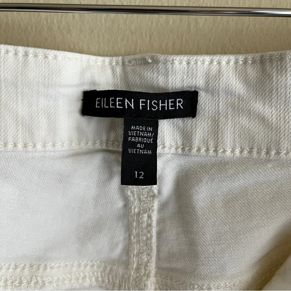 Eileen Fisher Organic High Waisted Slim Straight Ankle Jeans in Natural Size 12 - Picture 4 of 7